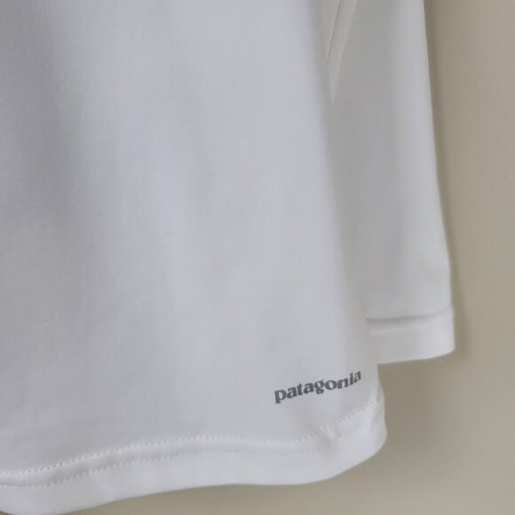 Patagonia Kids Capilene Cool Hoodie Boys Medium White Long Sleeve Sun Shirt - Picture 4 of 11